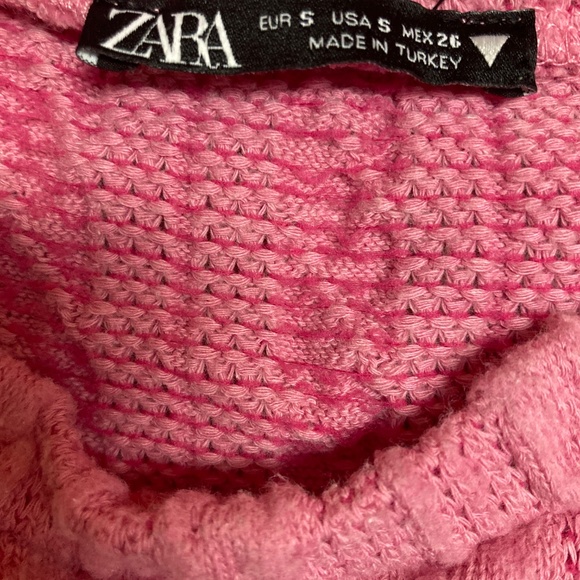 Zara Pink Pearl Beaded Cable Knit Sweater Sz S - Picture 4 of 4